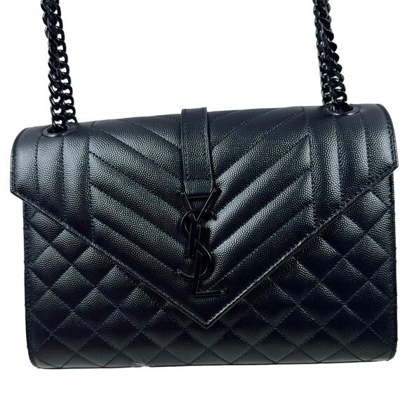 💎✨BEAUTIFUL✨💎Authentic Yves Saint Laurent Monogram Envelope Black Hardware - Picture 3 of 16